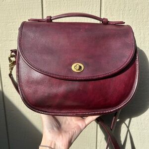Vintage Coach Bag Plaza Large 9865 Burgundy
